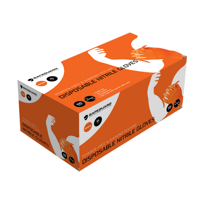 Extra Large Clenz Orange Nitrile Diamond Grip Gloves