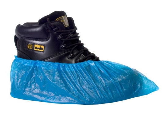 CPE Disposable Overshoe/ shoe cover Blue 100 pieces per bag - 20 bags per case