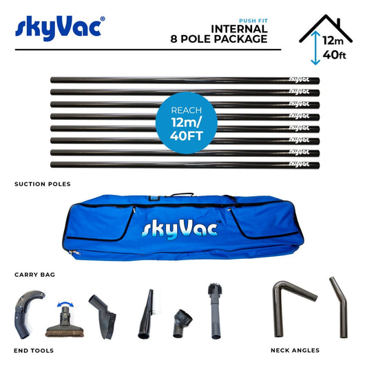 SkyVac Push Fit 44mm Pole Package (8 Pole 12m/40ft)